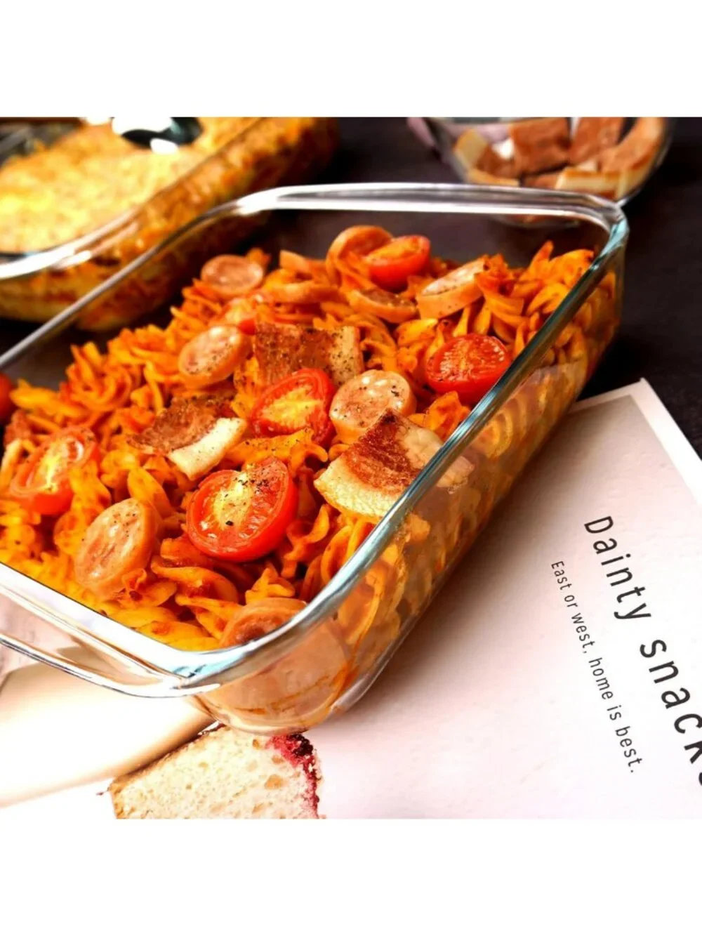 8x8 Glass Baking Dish - 1.6QT Oven Safe Square Pan for Casseroles & Desserts